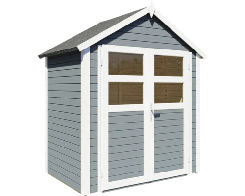 Trädgårdshus med fönster och dubbeldörr