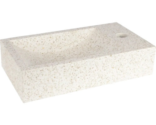 Tvättställ DIFFERNZ Hura L terrazzo beige matt natursten 40x22 cm