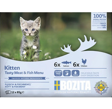 Kattmat BOZITA Kattunge kött & fiskmeny i sås 12x85g 1,02kg