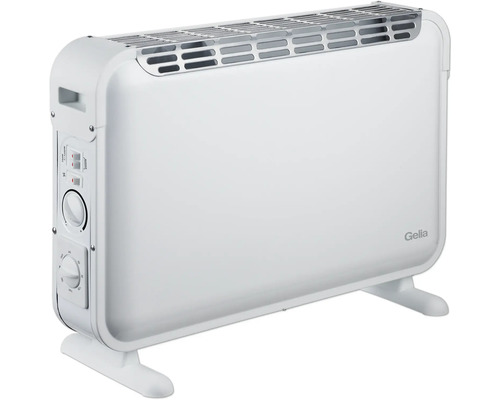 Konvektorelement GELIA vit med inbyggd fläkt o nedräkningstimer 750 - 2000 W Gelia radiator med termostat för värmereglering