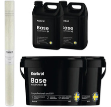 Konkral mikrocementsystem med glasfiberväv, baskomponent A och baskomponent B