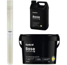 Konkral mikrocement set med glasfiberväv, baskomponent A och baskomponent B