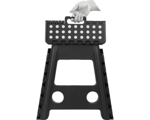 Hopfällbar pall i plast med handtag