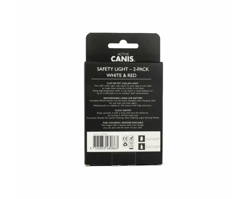 Active Canis Säkerhetslampa 2-pack, vit och röd