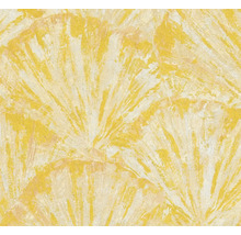 Gul strukturtapet med fläktmönster