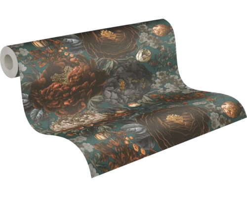 Tapetrulle med blommönster