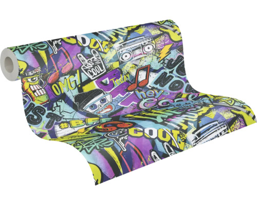 Tapetrulle med graffitimotiv