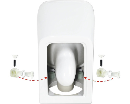 Detaljvy av en toalett med fästmaterial