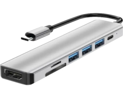 USB-C hubb med HDMI, USB-A och kortläsare