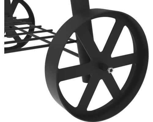 Hjul på en metallgrillvagn