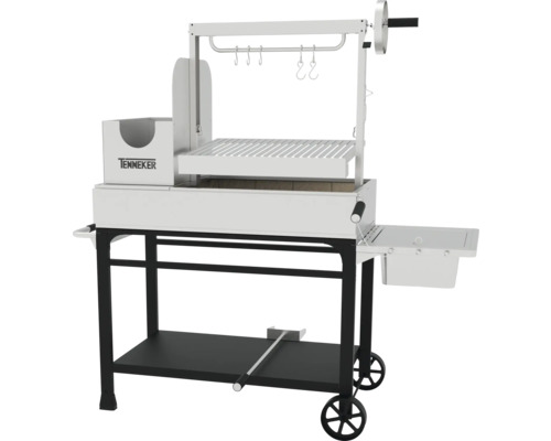 Tenneker kolgrill med grillgaller, förvaringsutrymme och hjul