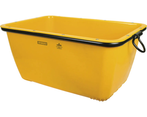 Gul murbruksbalja i plast med handtag