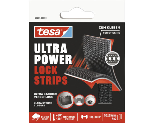 Tesa Ultra Power Lock Strips för limning, väderbeständiga och temperaturbeständiga