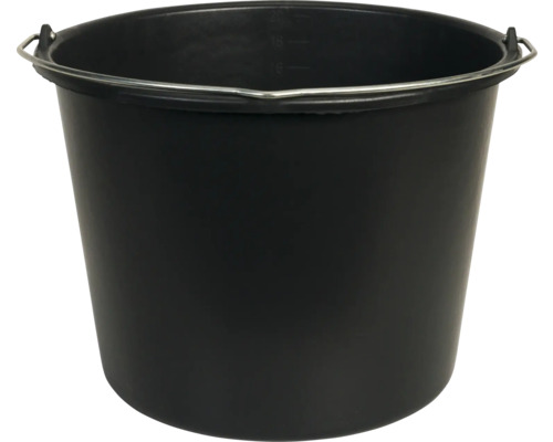 Svart plasthink med metallhandtag