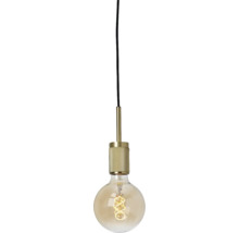 Pendellampa med guldfärgad fattning och glödlampa