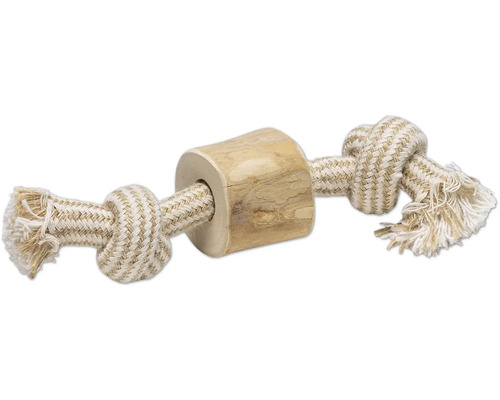 Hundleksak BEEZTEES rep med träca 20x4x4cm Hundleksak av trä och rep