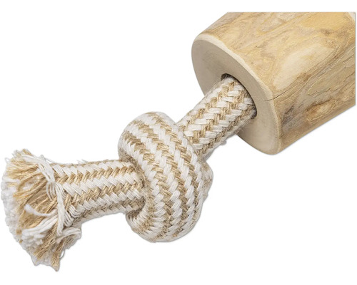 Hundleksak av rep och trä