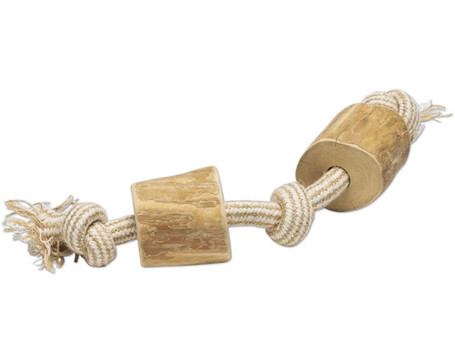 Hundleksak BEEZTEES rep med trä ca 35x5,5x5,5cm Hundleksak av trä och rep