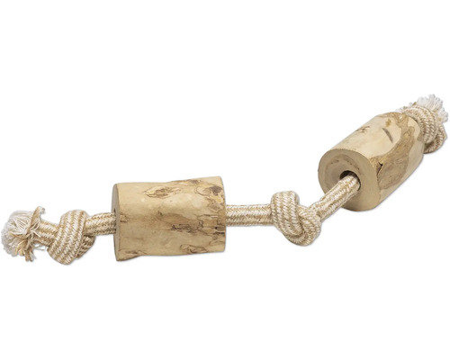 Hundleksak BEEZTEES rep med trä ca 45x8,3x8,3cm Hundleksak av trä och rep