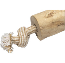 Hundleksak av trä och rep