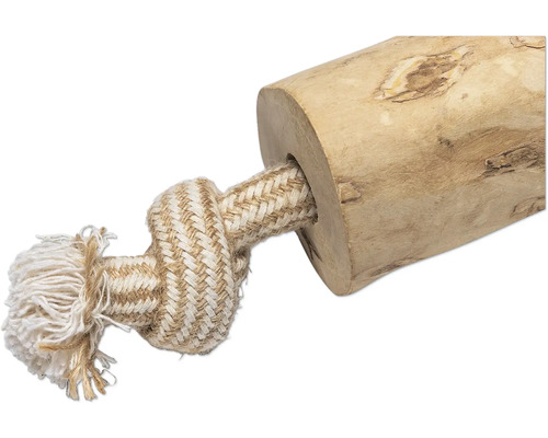Hundleksak av trä och rep