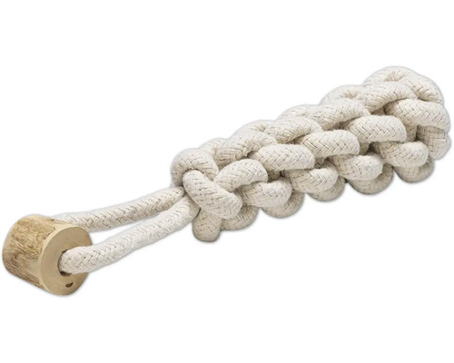 Hundleksak BEEZTEES rep med knut och trä ca 5x5x24cm Hundleksak av bomullsrep med träelement