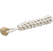 Hundleksak av bomullsrep med trä