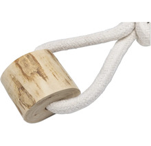 Hundleksak av trä och rep