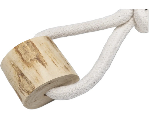 Hundleksak av trä och rep
