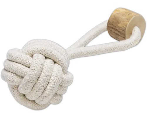 Hundleksak BEEZTEES rep med knutboll och trä ca 6,5x6,5x17cm Hundleksak av repknut och trä