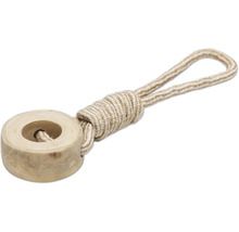 Hundleksak av trä med repslinga