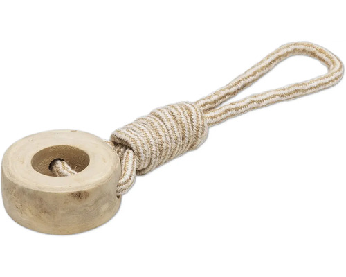 Hundleksak BEEZTEES rep med handtag och trä ca 31x8x8cm Hundleksak av trä med repslinga