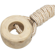 Leksak för hundar av trä med rep