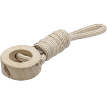 Dekorativt gardinomtag med snöre och ring