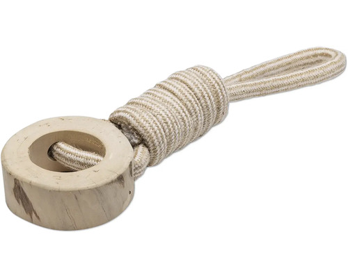 Hundleksak BEEZTEES rep med ögla och trä ca 38x10x10cm Dekorativt gardinomtag med snöre och ring