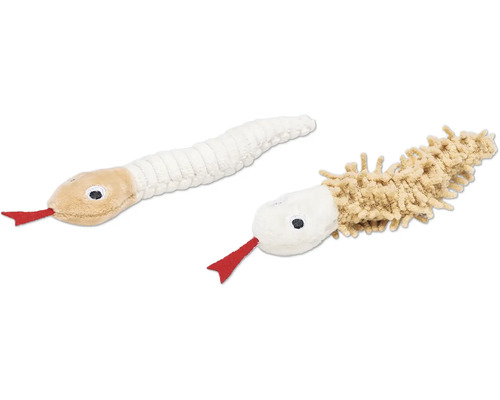 Två leksaksormar för husdjur