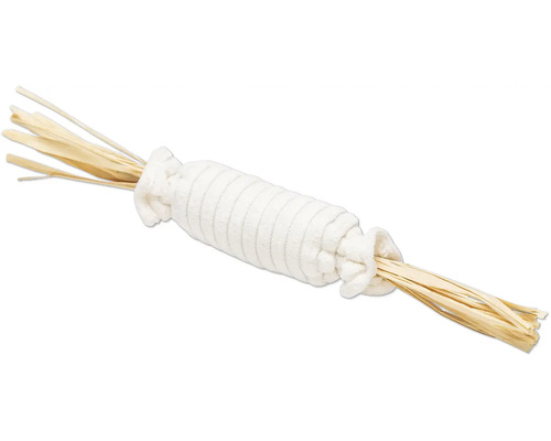 Dekorativ kärve av halm, lindad med tyg