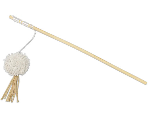 Kattspö med tofs och träpinne