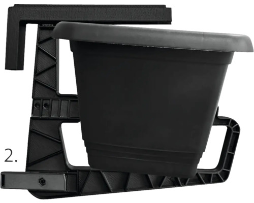 Balkonglåda med fäste för räcke