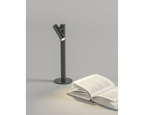 LED-trädgårdslampa bredvid en öppen bok