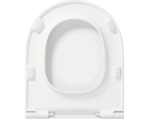 Vit toalettsits av plast, uppifrån