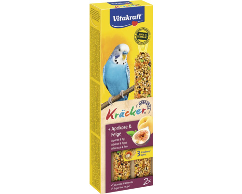 Vitakraft Kräcker fågelsnacks med aprikos och fikon, 2 stycken