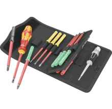 Wera skruvmejselset med spänningsprovare i en svart väska