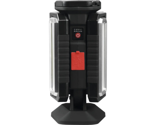 Batteridriven lampa med USB-anslutning på en svart fot