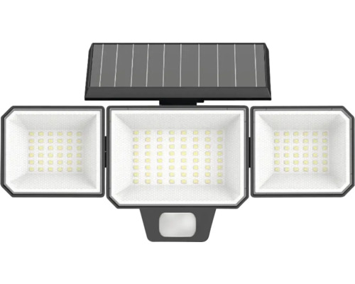Solarlampa med tre lampor och solpanel