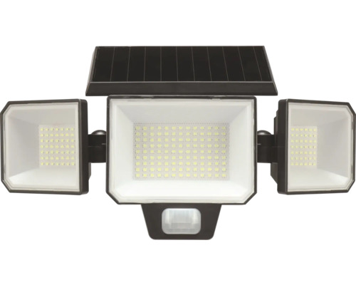 Solarlampa med tre lampor och rörelsedetektor