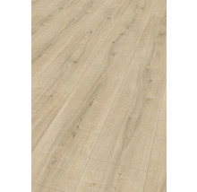 Närbild av lagt laminatgolv med träutseende