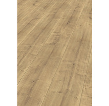 Närbild av ljust laminatgolv med träutseende