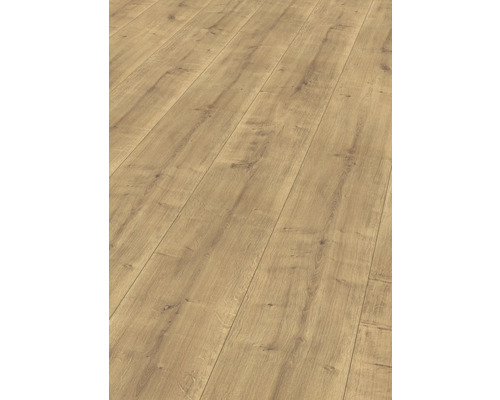 Närbild av ljust laminatgolv med träutseende