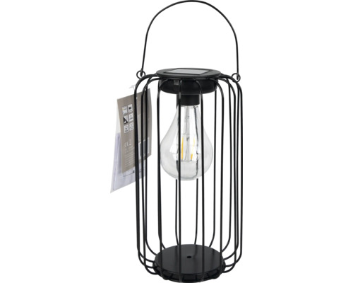 Solarlampa med LED-lampa och metallbur